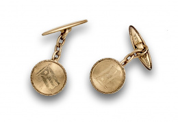 850.  Gemelos KREMENTZ años 20 con bandera cuba en forma circular.