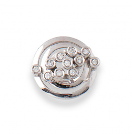 638.  Sortija chatones de brillantes sobre espiral de oro blanco de 18K.