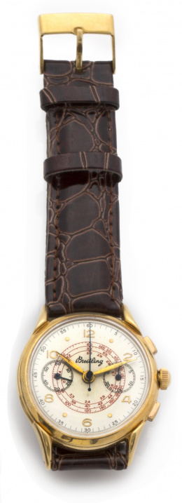 796.  Reloj cronógrafo BREITLNG años 40 chapado oro.