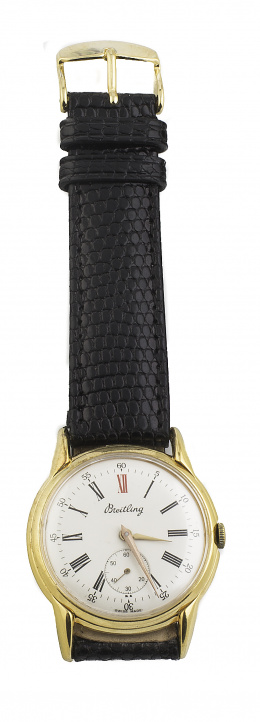 641.  Reloj BREITLING años 40 laminado en oro amarillo de 18K