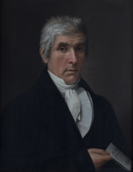 285.  ESCUELA CATALANA SIGLO XIXRetrato de caballero con una nota en la mano.