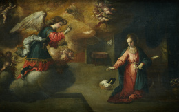 220.  ATRIBUIDO A LUCAS VALDÉS (Sevilla, 1661- Cádiz, 1725)Anunciación..