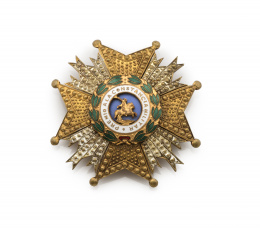 748.  Placa de la Real y militar Orden de san Hermenegildo. Premio a la constancia militar.