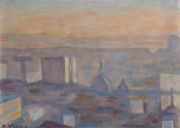 894.  HERNANDO VIÑES (París, 1904 - 1993)Vista urbana, 1970.