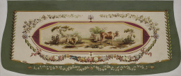 1212.  ESCUELA FRANCESA, SIGLO XIXPanel decorativo con escena pastoril en el centro y guirnalda de flores.
