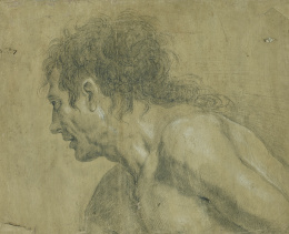743.  JUAN CONCHILLOS Y FALCO (1641 - 1711)Apunte de cabeza masculina.