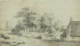 926.  ANTHONIE WATERLOO (1609-1690)Cabañas junto al camino.