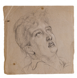 980.3.  RAMÓN MARTÍ ALSINA  (Barcelona, 1826-1894)Estudio de cabeza masculina.