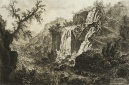 371.  GIOVANNI BATTISTA PIRANESI (Mozano di Mestre, 1720-Roma, 1778)Catarata y rápidos de Tivoli