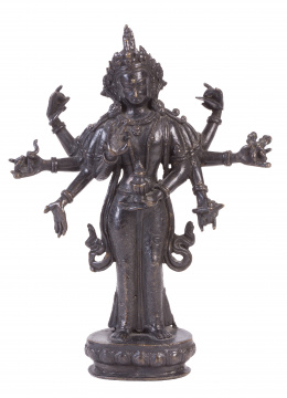 1127.  Deidad escultura de bronce.India, S. XIX