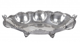 1090.  Centro de plata decorado con cisnes. de plata Sterling. México, Ley 925, S. XX.