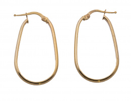 160.  Pendientes criollas en forma oval de perfil plano