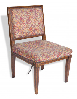 1199.  Silla Carlos IV de madera de palo de rosa y limoncillo.Trabajo español, h. 1800