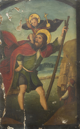 750.  MAESTRO DEL PORTILLO (Pintor vallisoletano del primer cuarto del siglo XVISan Cristóbal