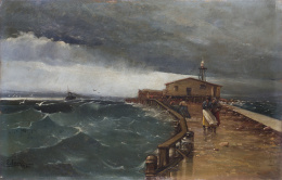 876.  ENRIQUE SABORIT Y AROSA (Valencia, 1869-1928)Marina