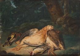 877.  ESCUELA VALENCIA, SIGLO XIXBodegón de pájaros