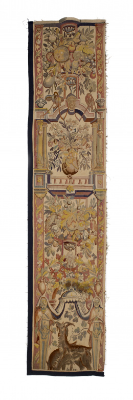 600.  Fragmento de tapiz en lana, Bruselas, S. XIX.
