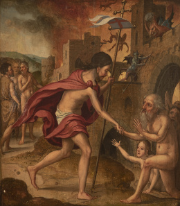 812.  ATRIBUIDO A PIETER COECKE VAN AELST (1502-1550)Cristo desciende a los infiernos