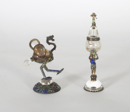 1359.  Caja con tapa de gabinete en cristal de roca, bronce y esmalte, suiendo modelos del S. XVI-XVII.Trabajo centroeuropeo, S. XIX.