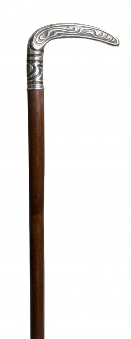 981.  Bastón con mango de plata, ley 800