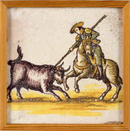 973.  “Suerte de Varas”Azulejo de cerámica esmaltada.Triana, S. XVIII-XIX..