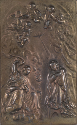 333.  “La Anunciación”Placa de bronceS. XVII-XVIII.