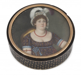 254.  FRANCISCA EFIGENIA MELÉNDEZ Y DURAZZO (1770-1825)Retrato de dama con tocado de plumas, 1800.