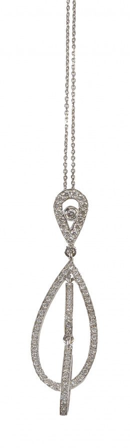 212.  Colgante de gotas de brillantes entrelazadas que penden de gota superior