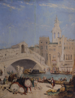 598.1.  ESCUELA INGLESA, SIGLO XIXVista del Ponte di Rialto