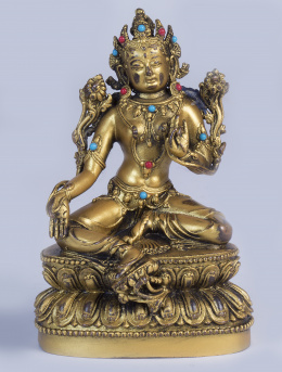 1144.  Diosa en bronce dorado