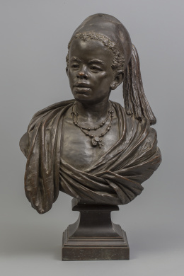 1145.  Busto orientalista de niño simulando bronce, S. XIX