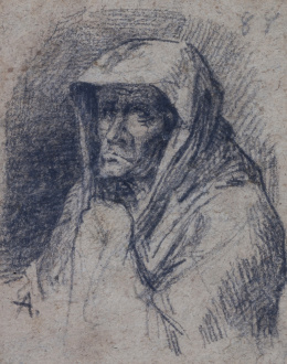747.  LEONARDO ALENZA Y NIETO (1807- 1845)Retrato de anciana