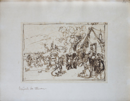 865.  LEONARDO ALENZA Y NIETO (1807-1845)Alto en una posada