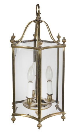 944.  Farol de bronce dorado.Trabajo francés.