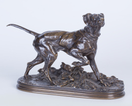 930.  Piere Jules Mene (1810-1879), Perro de cazaEn bronce.