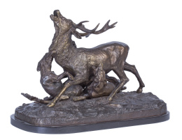 1156.  Pierre Jules Mêne (1810-1879).El agarre en bronce.