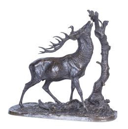 1155.  Pierre Jules Mêne (1810-1879).Ciervo en bronce.