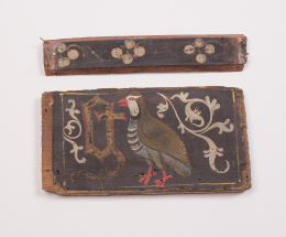 1010.  Arrocabe mudéjar en madera pintada representando un águila, ffs. del S. XV.