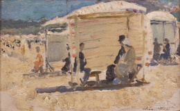 901.  CECILIO PLA Y GALLARDO (Valencia, 1860-Madrid, 1934)Playa de Las Salinas, Asturias