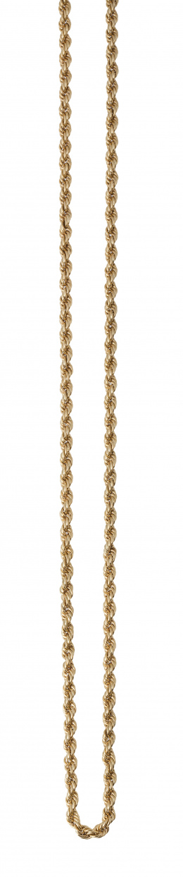 267.  Collar largo de cordón rizado en oro amarillo de 18K.