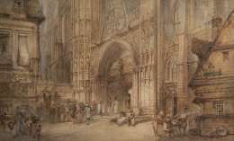 760.  PAUL MARNY (Escuela inglesa, 1829-1914)Vista de la catedral de Reims