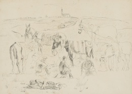 839.  FRANCISCO SAN JOSÉ (Madrid, 1919 - 1981)Campesinos en el campo.