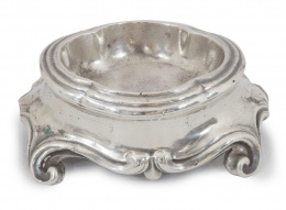 521.  Salero en plata, con marcas frustas.Logroño, S. XVIII.