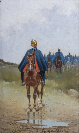 863.  ENRIQUE GÓMEZ MARTÍN (Sevilla, último tercio S. XIX)Militares a caballo