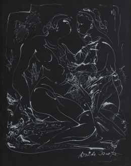 408.  JOSÉ DE CREEFT (Guadalajara, 1884 - Nueva York. 1982)Dos figuras femenias