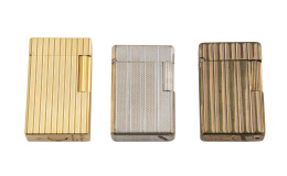 419.  Lote de tres mecheros DUPONT con sus estuches originales
