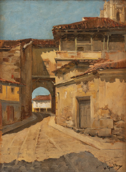 872.  HELIODORO GUILLEN PEDEMONTI  (Alicante, 1864 - 1940) Casa de pueblo