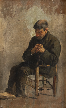 873.  HELIODORO GUILLEN PEDEMONTI  (Alicante, 1864 - 1940) Anciano sentado