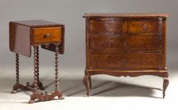 1194.  Mesilla estilo Luis Felipe en madera de caoba con patas torneadas tipo salomónico.Trabajo francés S. XX.