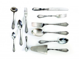 1024.  Cubertería de plata, ley 800.Broggi Italia.